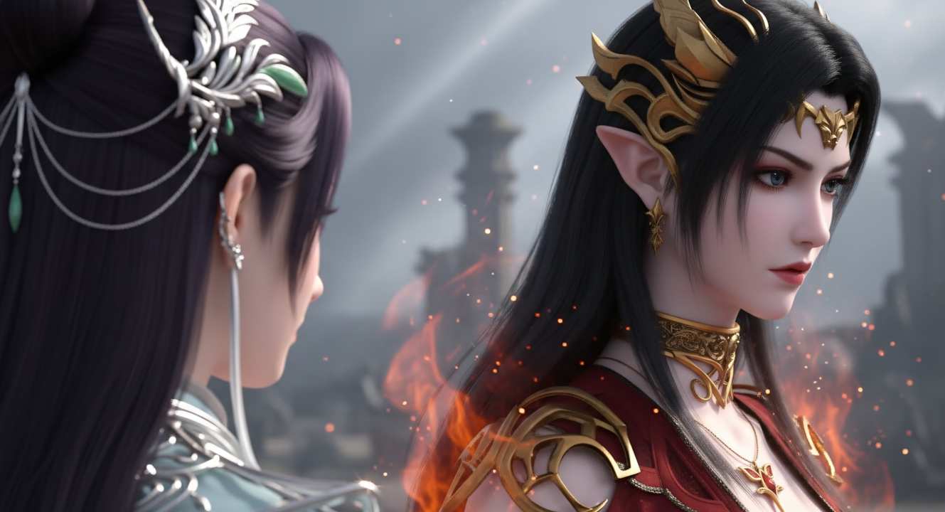 极境对峙:一边是深谷幽兰,一边是红莲业火
