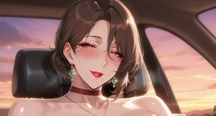 与妈妈在车上(9P)