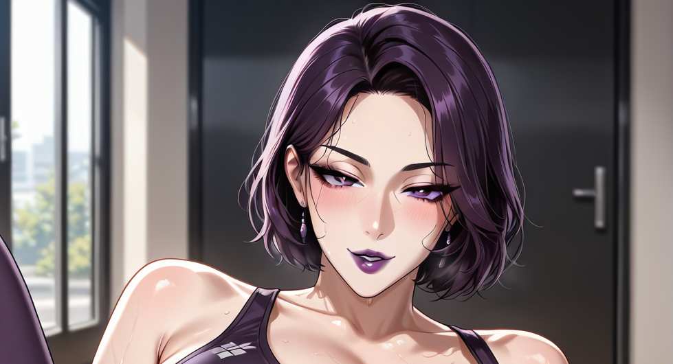 夜乃莉子 健身房主题插画