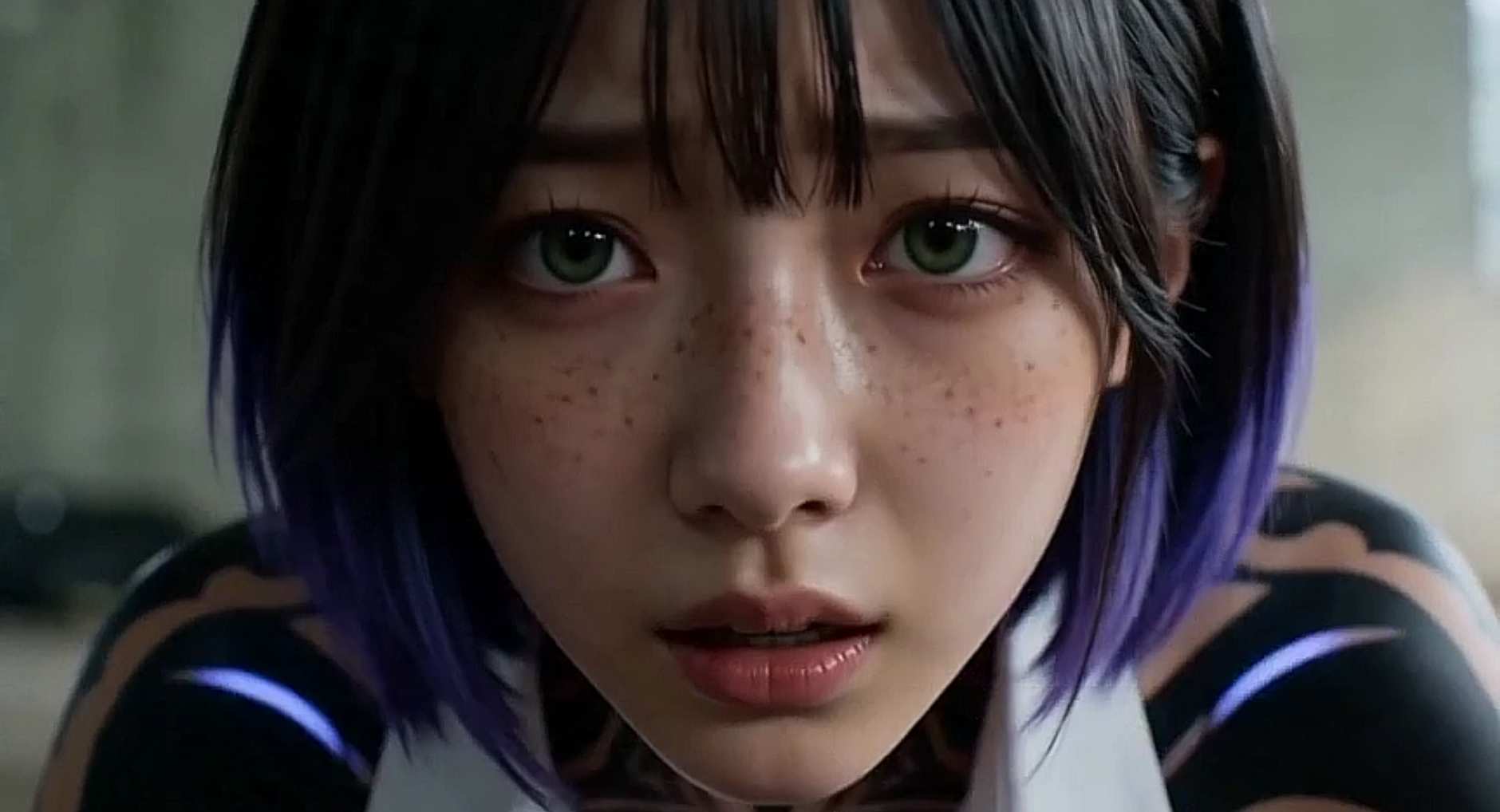 The giant robot defeated the girl.