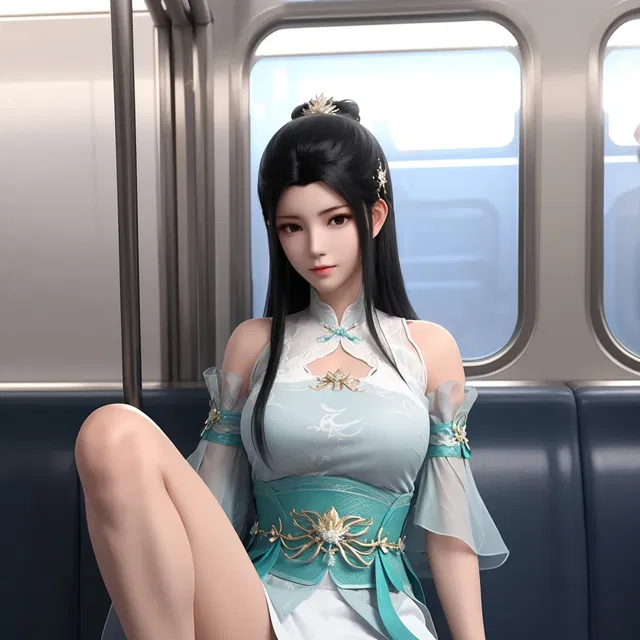 国漫女神地铁展示