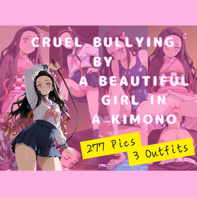 Cruel Bullying by a Beautiful Girl in a Kimono - Illustration Collection