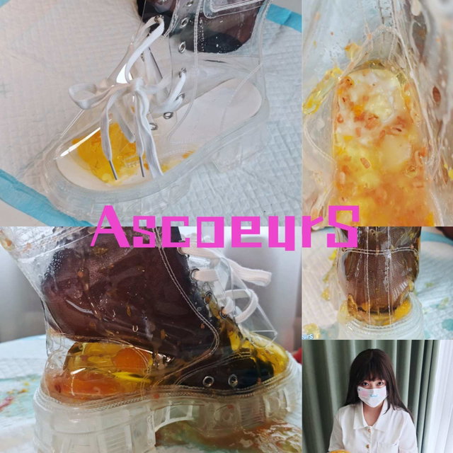 F-12-A-最高画质 JK黑丝透明靴制作果冻八宝粥