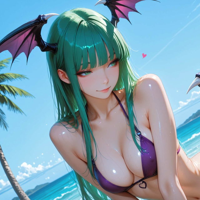 [POV / ROMANCE] Morrigan Aensland in Bikini - 193 Pics (Darkstalkers)