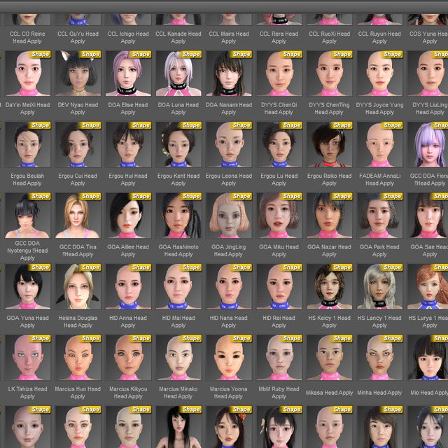 DAZ Oriental (Asia) female character collection of 100