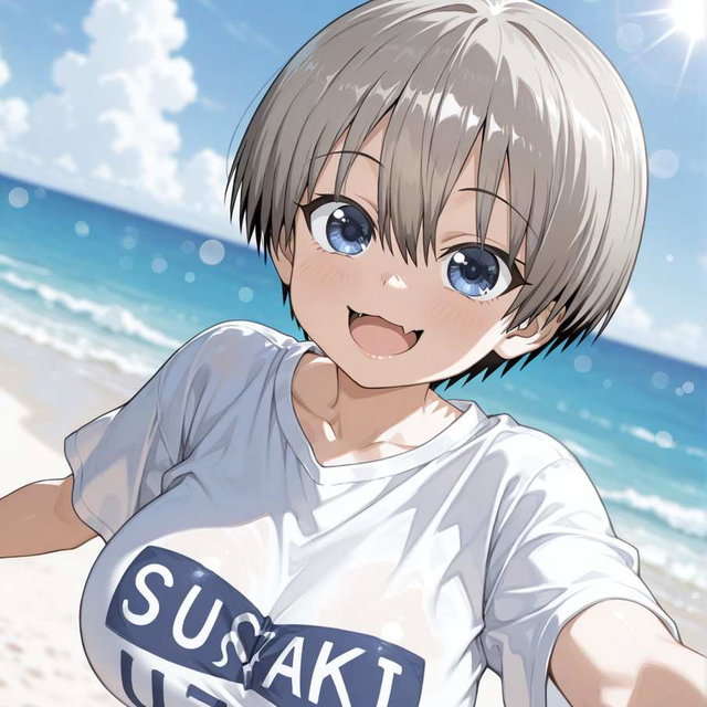 [AIイラストCG] 宇〇ちゃんと海でXXX