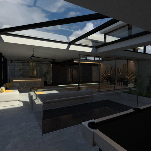 3D Model STL Files for Environment Map: Modern Villa with Pool & Sauna