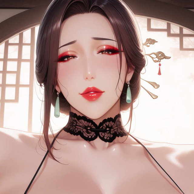 师娘红色蕾丝内衣