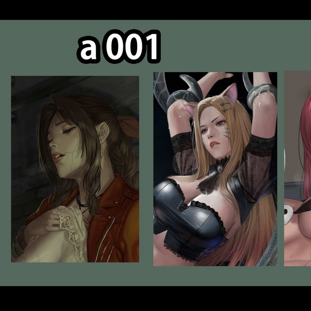 a001  Tsunade, Honoka, KDA Ahri, Aerith