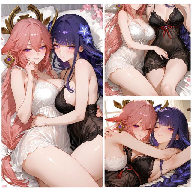 Raiden Shogun × Yae Miko (Genshin Impact) 【41  pics in ZIP】