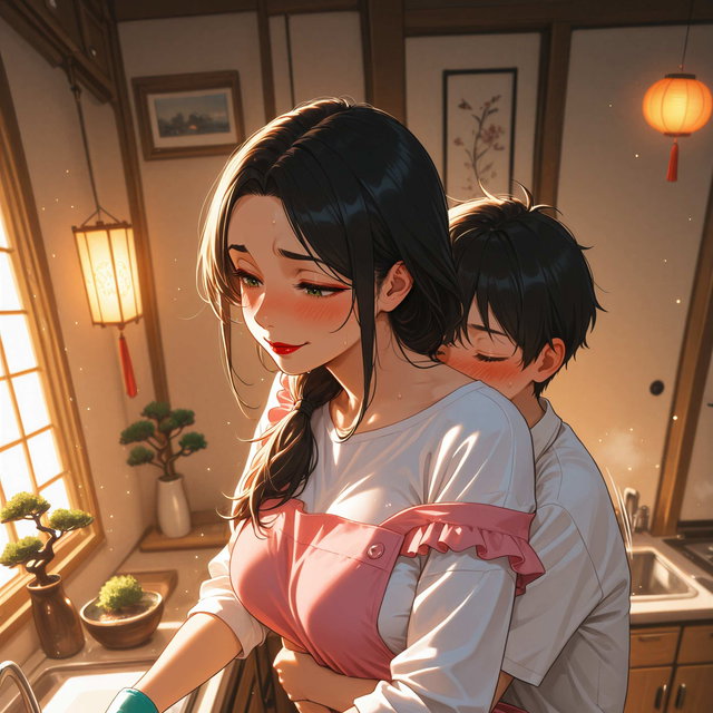 Mom & Son Busy in the Kitchen 41 High-Res Pics  
