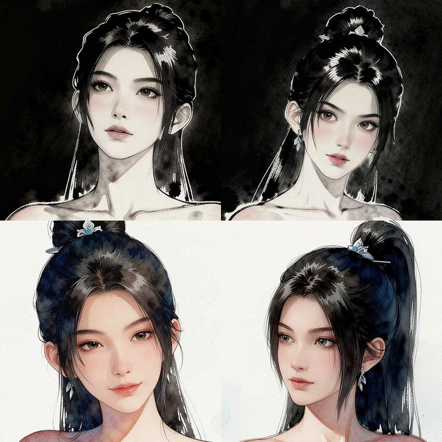 【粉丝催更特辑】宁姚艺术水墨52P+水彩41P