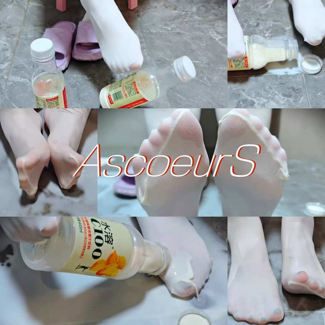 A-17 白丝足玩装满牛奶的水瓶