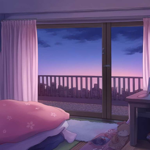 Vtuber cozy room background - Stream scene set -  Dusk theme v3