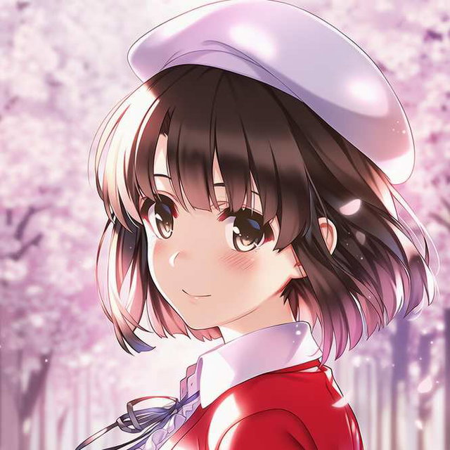  Katou Megumi at blossom street 桜の坂道で恵ちゃん