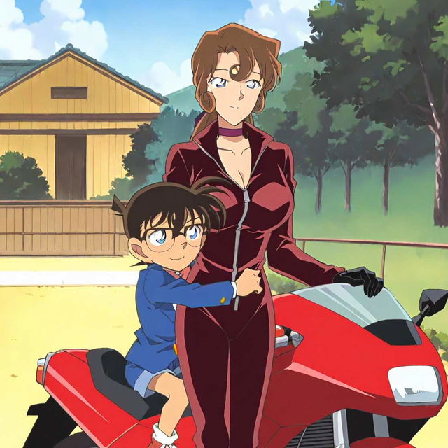 工藤有希子旧画风X柯南/Kudou Yukiko bodysuit x Conan 2