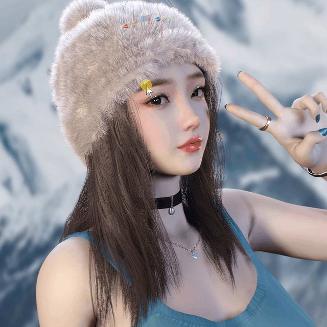 vam hair 01 ：Knitted warm hat and hair