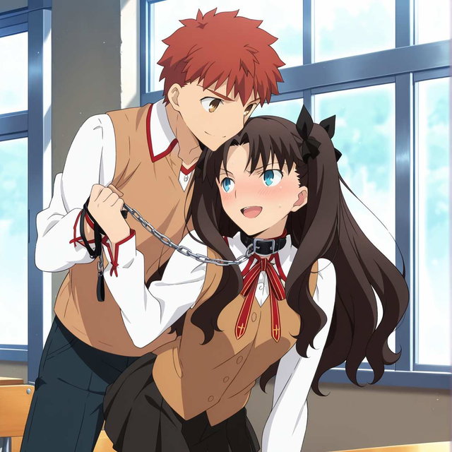 遠坂凛X衛宮士郎 学校の教室 /Tohsaka Rin X Shirou Emiya classroom  pet play
