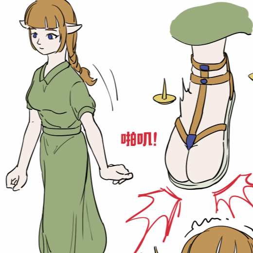 精灵女孩露娜踩到钉子 Elf girl Luna steps on nails