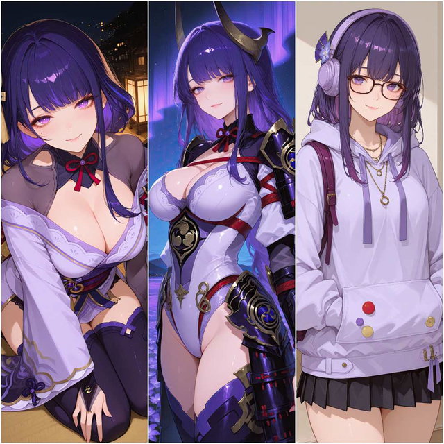Raiden Shogun (Genshin Impact) - Beelzebul | 3 Outfits