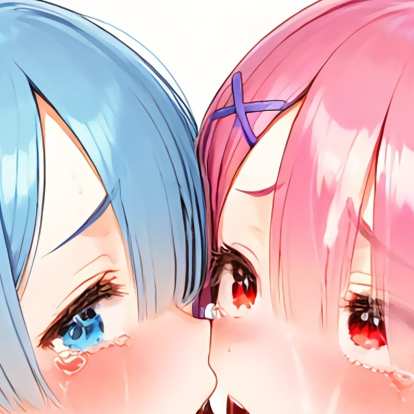 Rem x Ram ( Re:Zero ) / ラム x レム (リゼロ) - 90 Image Set