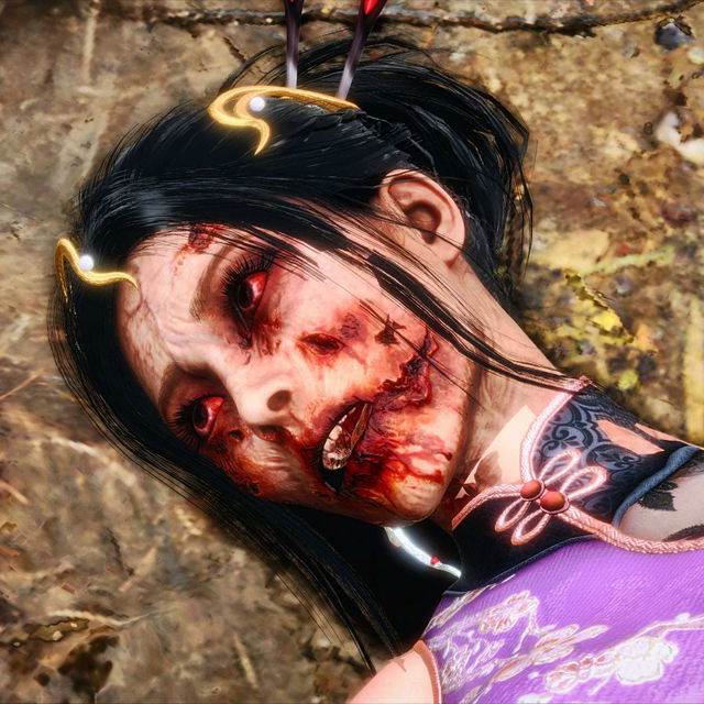 【4K完整版】 国风紫旗袍艾达被吸干成丧尸 (动态＋慢动作＋静态)