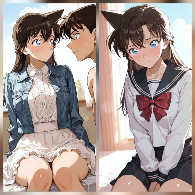 [AIイラストCG] 新蘭の私服でXXX