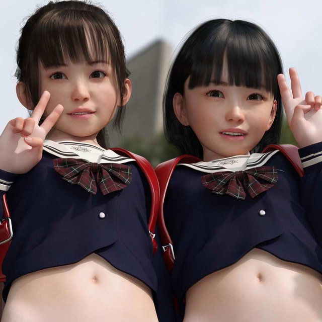 14:裸体出门的少女-下半身裸的明日花和由里奈