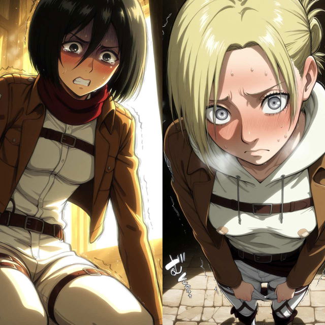 进击的巨人-三笠+阿尼 AttackOnTitan-Mikasa+Annie