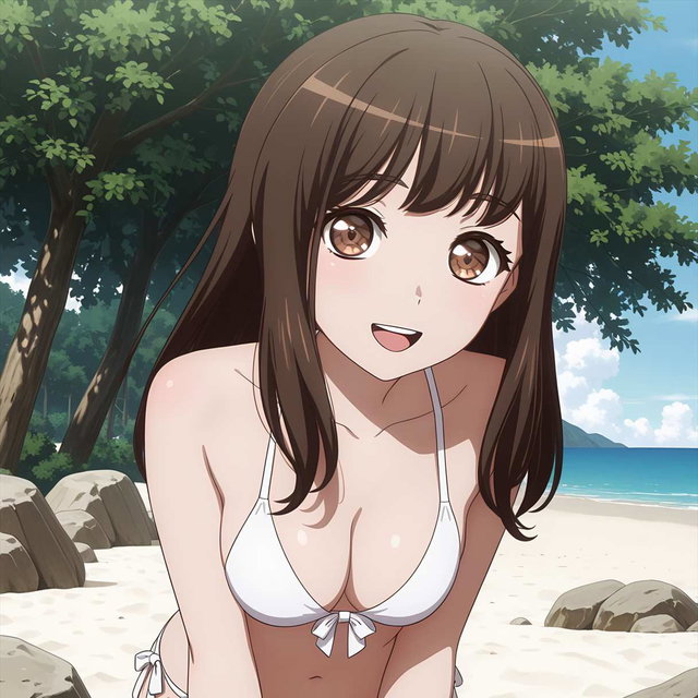 ま〇 海辺で〇