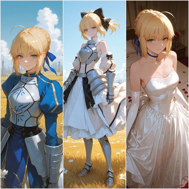 Artoria Pendragon (Fate) - Saber - 4 Outfits
