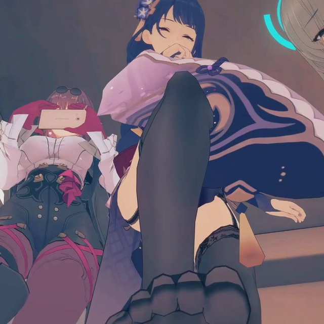 【S374】Four anime girls: Golden School Bully Raiden General, Ichinose, Kaffa, and Hu...