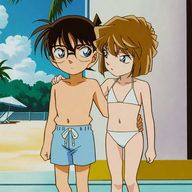 灰原哀比基尼x柯南/Haibara Ai bikini X Conan