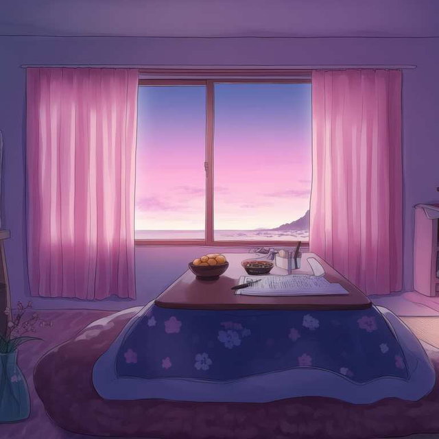 Vtuber cozy room background - Stream scene set -  Dusk theme v2