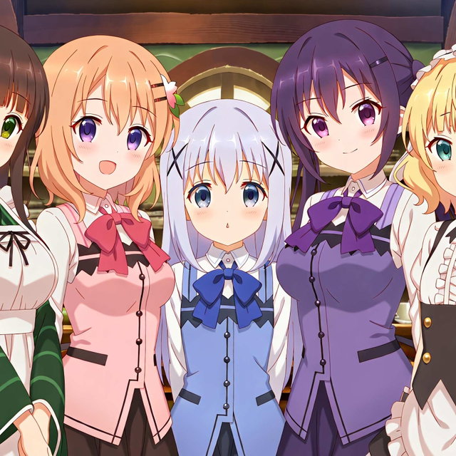 チノ・ココア・リゼ・シャロ・千夜の5人パーティー(ごちうさ)/Chino&Cocoa&Rize&Syaro&Chiya 325P