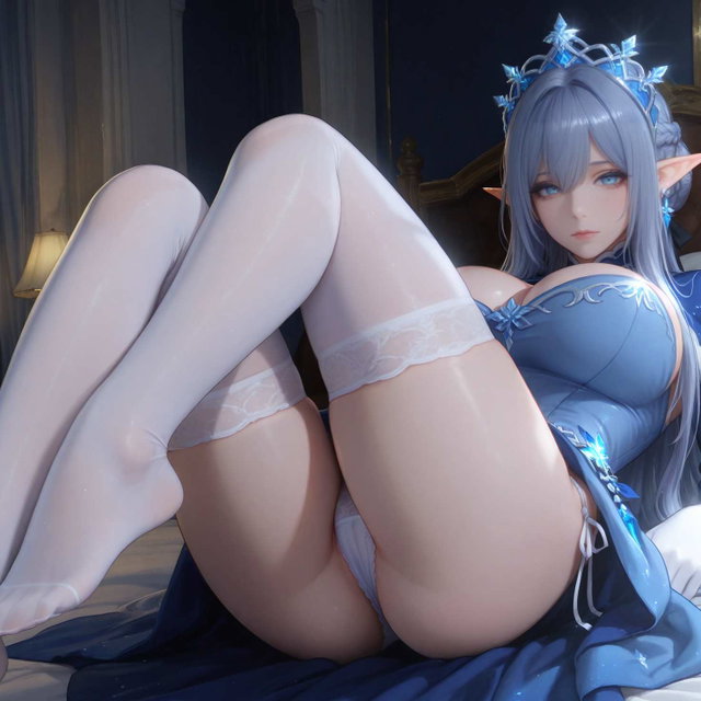 冰女皇 - 绝美白丝【4K】【肉包】【100P】