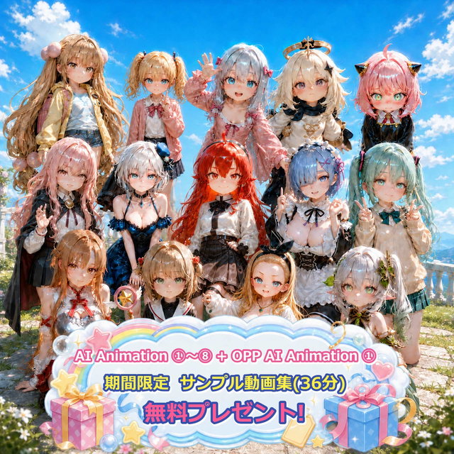 AI Animation ①～⑧+OPP AI Animation ①  期間限定 サンプル動画集(36分) 無料プレゼント!