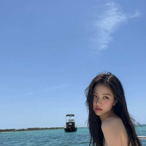 Haein on her friend's boat