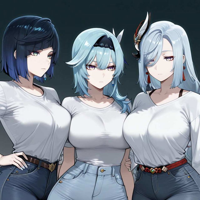 Yelan x Eula x Shenhe x Xianyun - 4 Snowbunnies