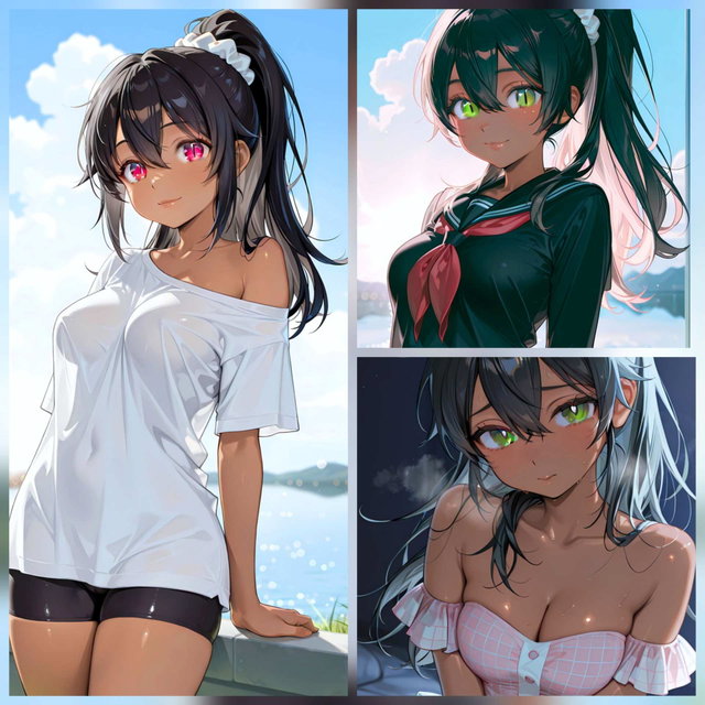 [AIイラストCG] 褐色娘とXXX