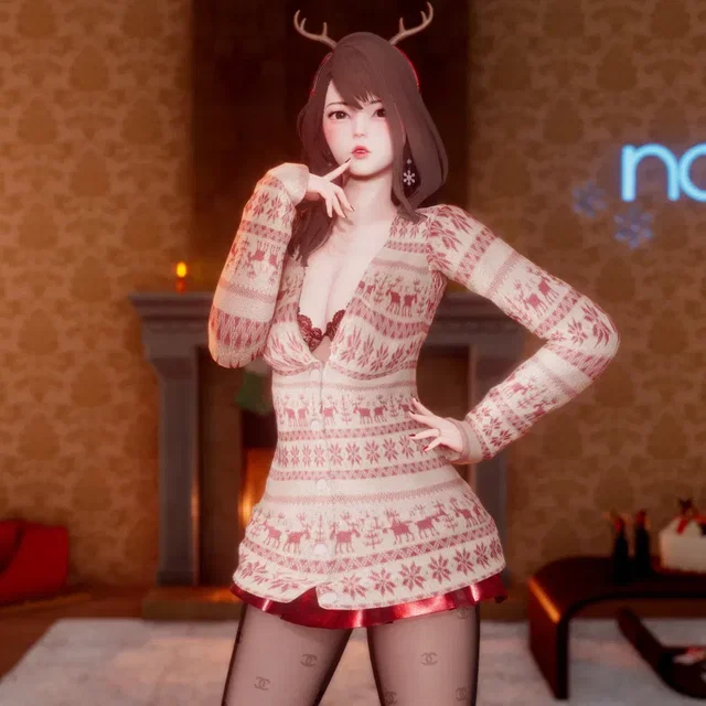 【MMD】Good-night Kiss - 真绮（圣诞装） 