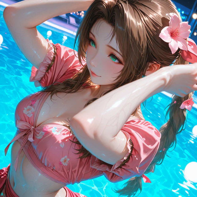 [SURROUNDED] Aerith swimwear - 270 Pics (Final Fantasy 7)