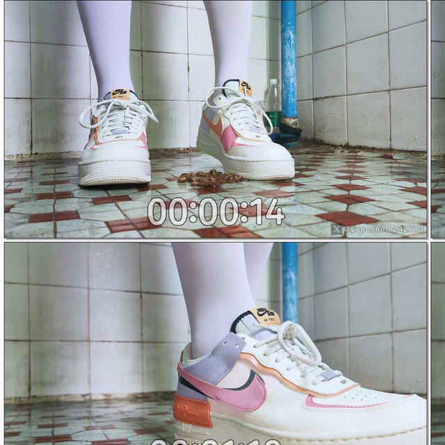 小四 白丝AF1怒踩蜗牛堆
