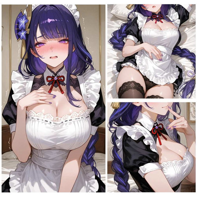 Raiden Shogun Sexy Maid  [48 pics on ZIP]