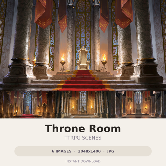 Throne Room — 6 Fantasy Scene Art | JPG