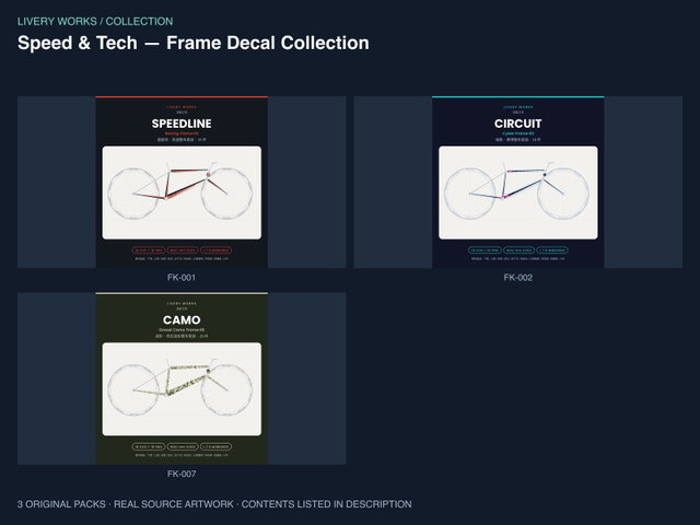 Speed & Tech — Frame Decal Collection