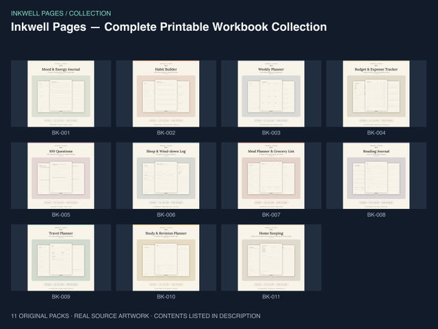 Inkwell Pages — Complete Printable Workbook Collection