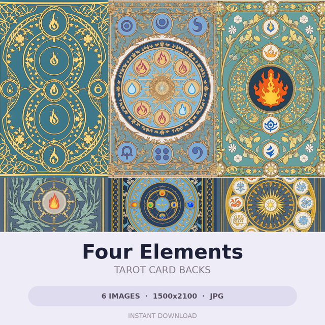 Four Elements — 6 Oracle Card Art | JPG